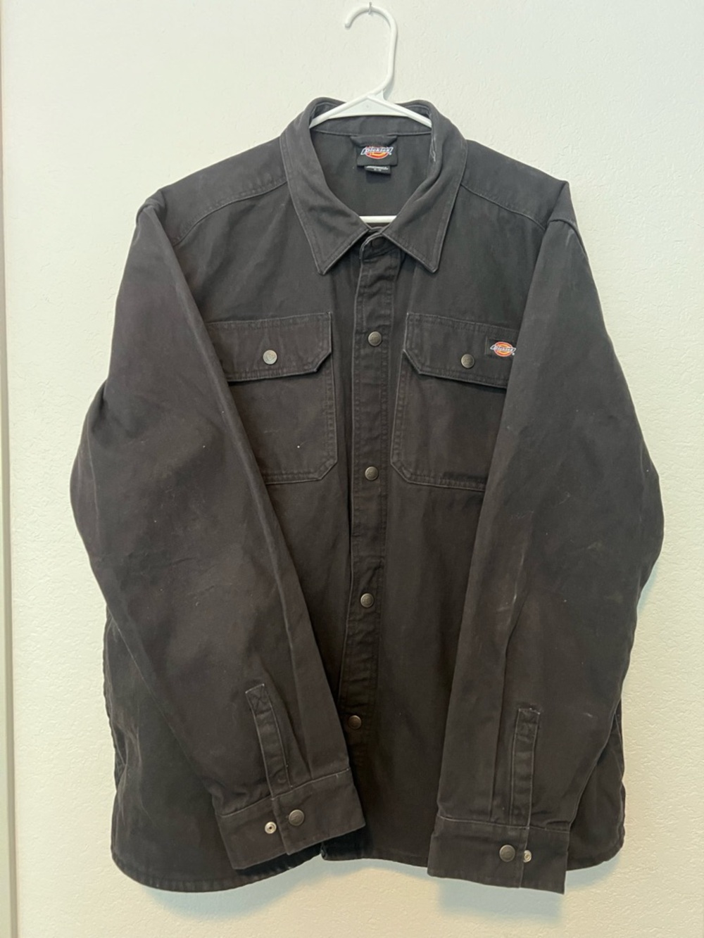 Dickies Men's Black Work Jacket - Durable Button-Up Coat